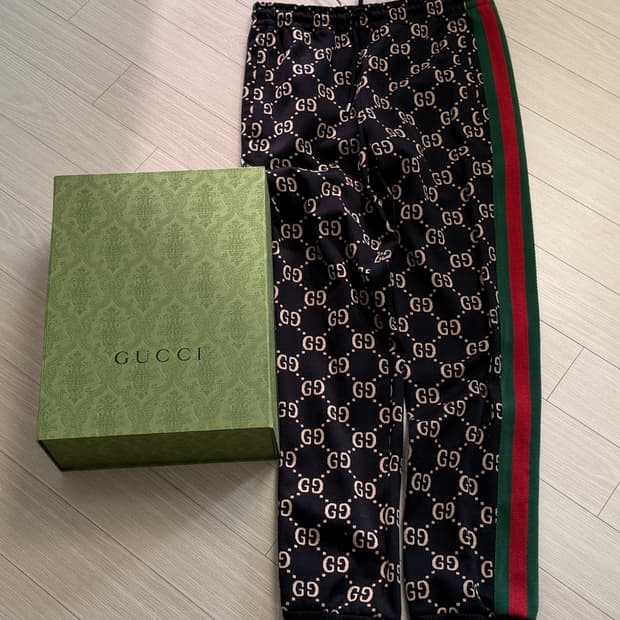 (새상품) 구찌 올오버 자카드 트랙 조거 팬츠