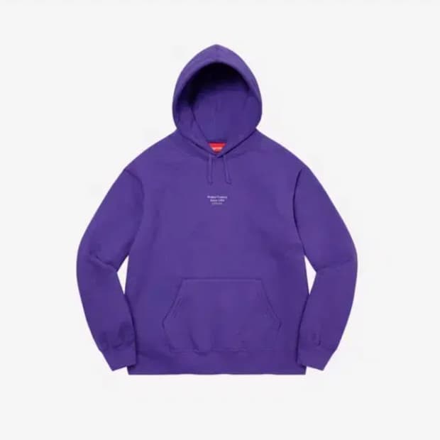 슈프림 월드 페이머스 마이크로 후드 스웨트셔츠 퍼플