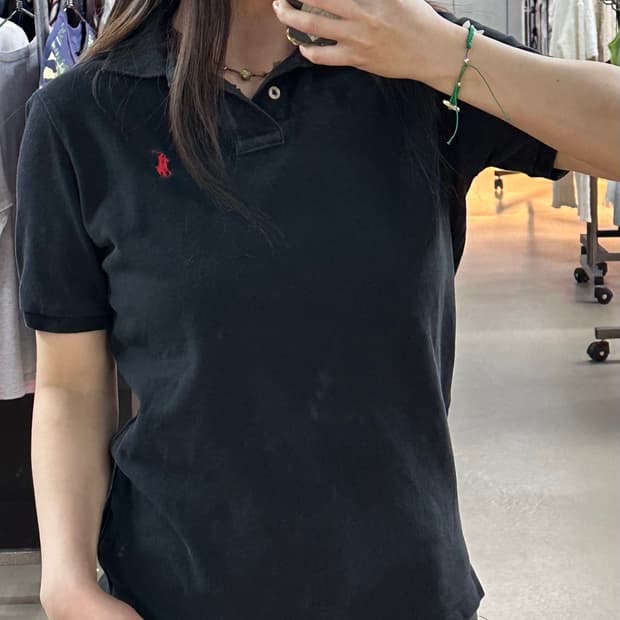 폴로 블랙 카라반팔티