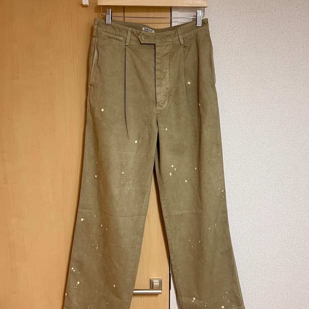 [3]26ss 오라리 가먼트다잉 와이드 치노 팬츠