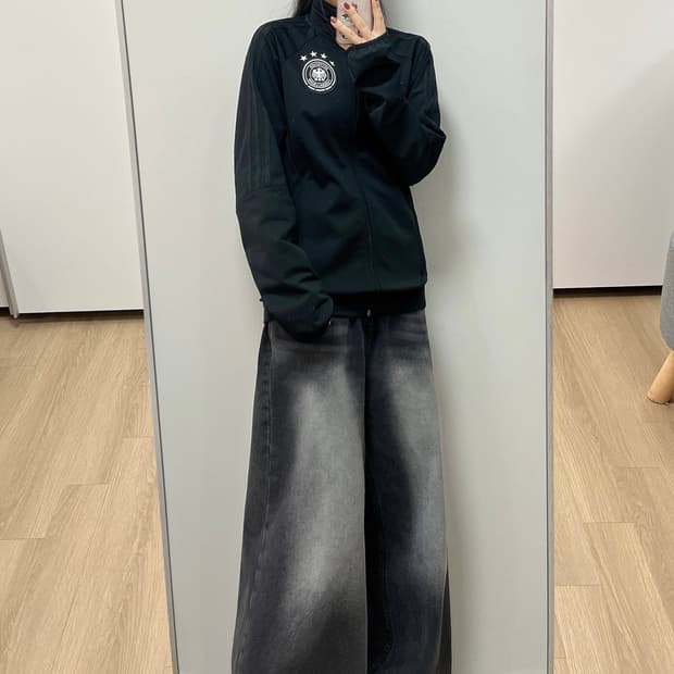 아디다스 독일 국대 검흰 트랙탑 져지