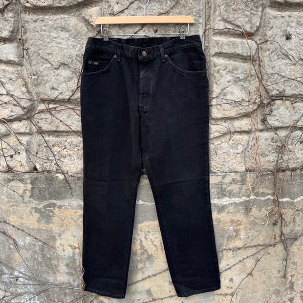 90s lee 빈티지 200 레귤러 스트레이트핏 블랙 데님 팬츠 블랙진