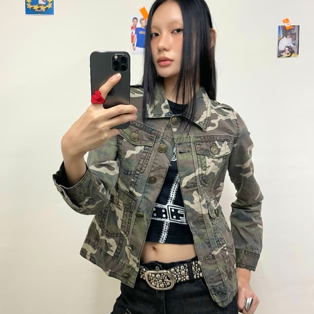 4 Pocket Cropped Camo Jacket 