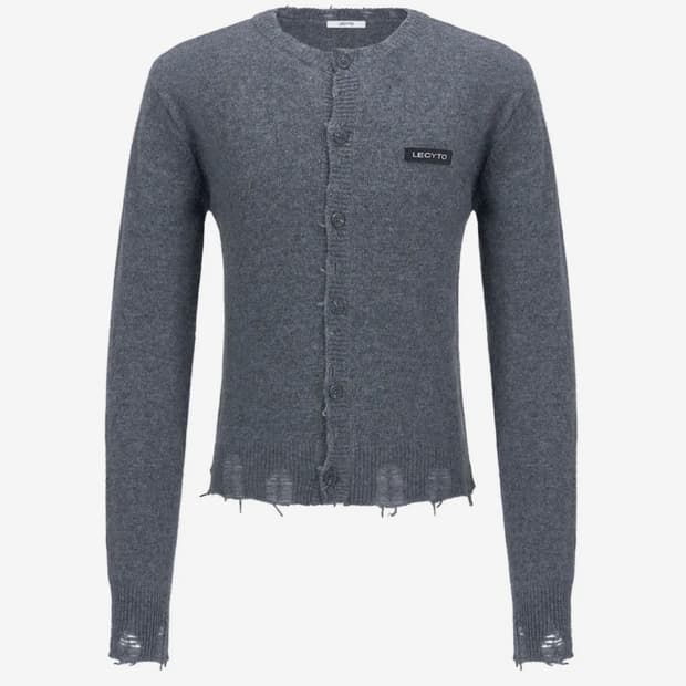 LECYTO 레씨토 울 크롭 가디건 그레이