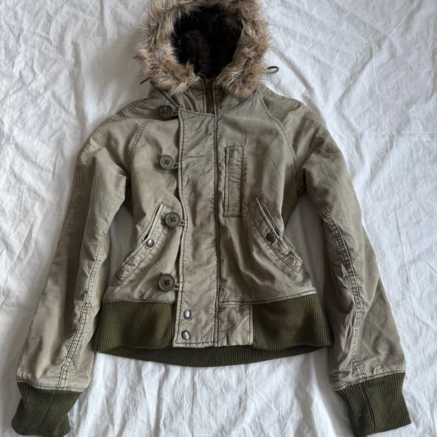 카키 2000‘s y2k 크롭 자켓