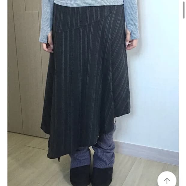 [벨트set] 카렌 스트라이프 언발 트임 스커트