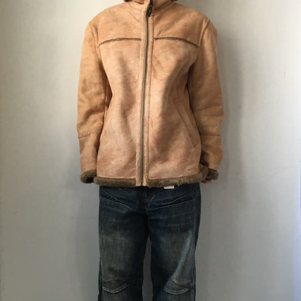 High neck fake fur mustang