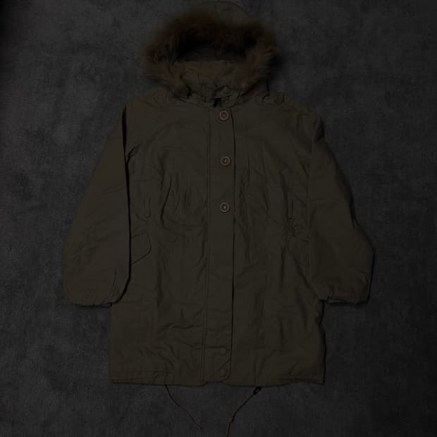 Vintage y2k punk grunge fur hood parka
