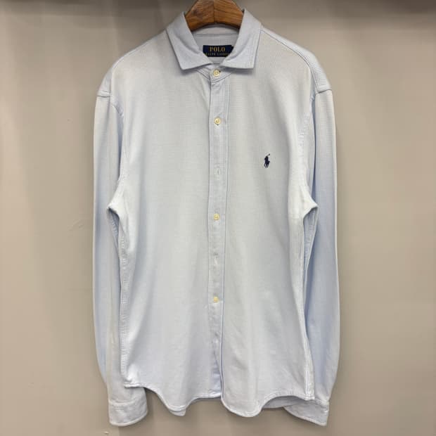 폴로 랄프 로렌 스카이블루 체크 셔츠 M