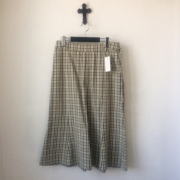 Tied check pattern skirt