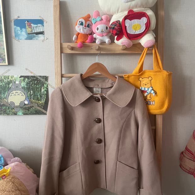 모리걸 빈티지 숏 카라 코트🤎