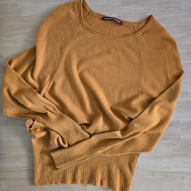 머스터드 골드 울 니트