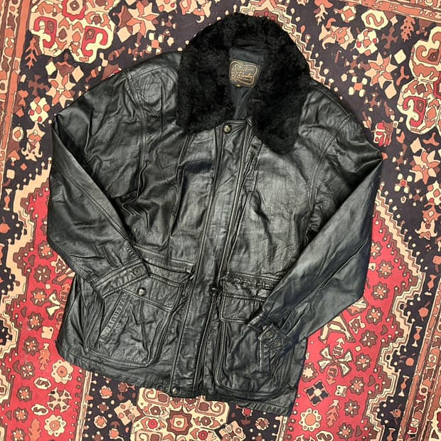 ( L-XL ) 가죽하프자켓 가죽하프 가죽코트 가죽카코트 가죽롱자켓