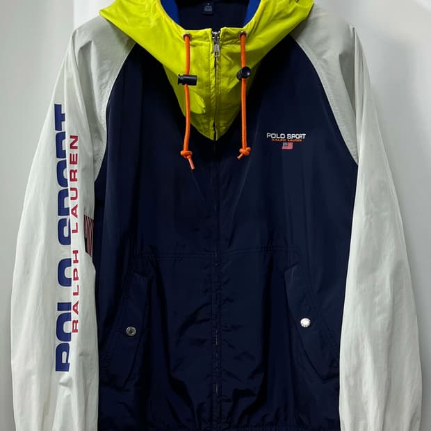 폴로 스포츠 lo-life 스펠아웃 블럭 윈드브레이커 자켓