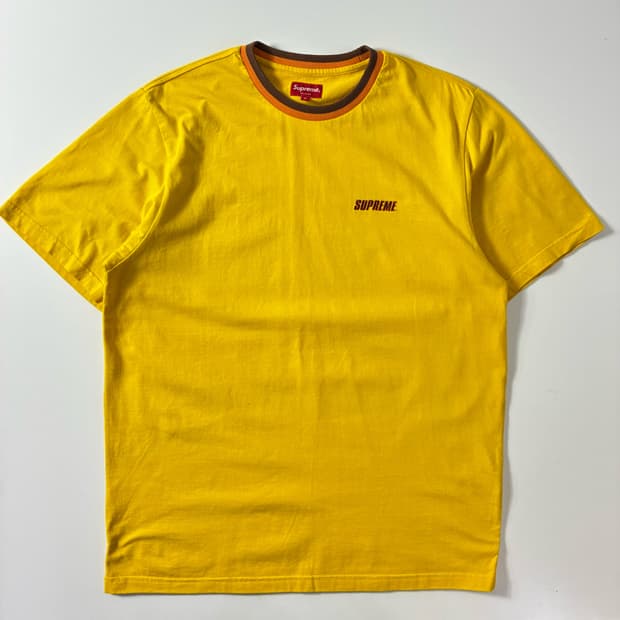 Supreme  슈프림 스플릿립 스몰박스 머스터드 반팔티셔츠 