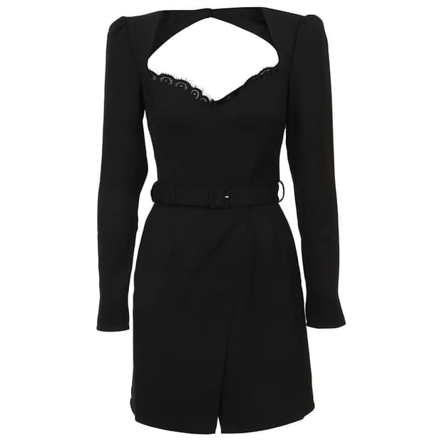 셀프포트레이트 Sweetheart Crepe Mini Dress BLK