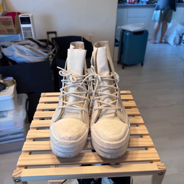 컨버스 x 앰부쉬 척테일러 10.5 (290) 화이트 하이탑