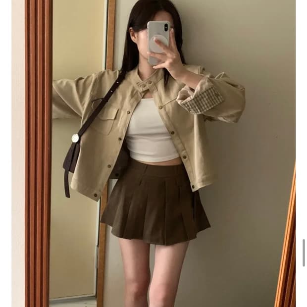 라온느 클라 미니 스커트 브라운 s