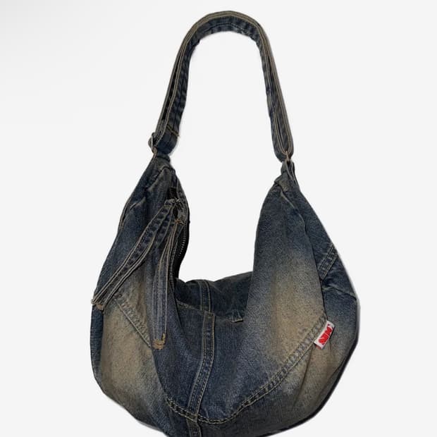 스컬프터 Washed Denim Duffle Bag Vintage