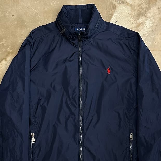 L 폴로랄프로렌 내징후드 네이비 나일론 자켓
