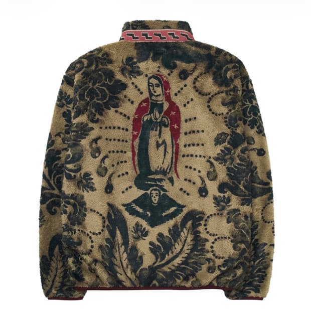 캐피탈 다마스크 패턴 마리아 플리스 집 블루종 베이지