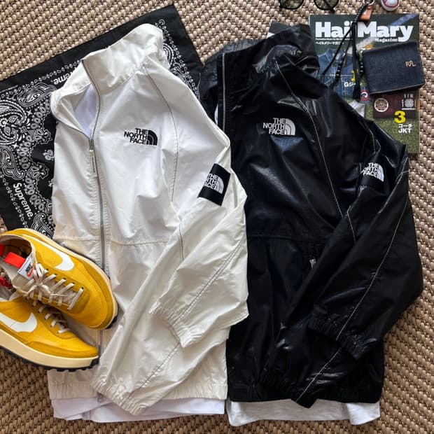 노스페이스 화이트라벨 25FW 노벨티 애나멜 바람막이 자켓 L사이즈 블랙