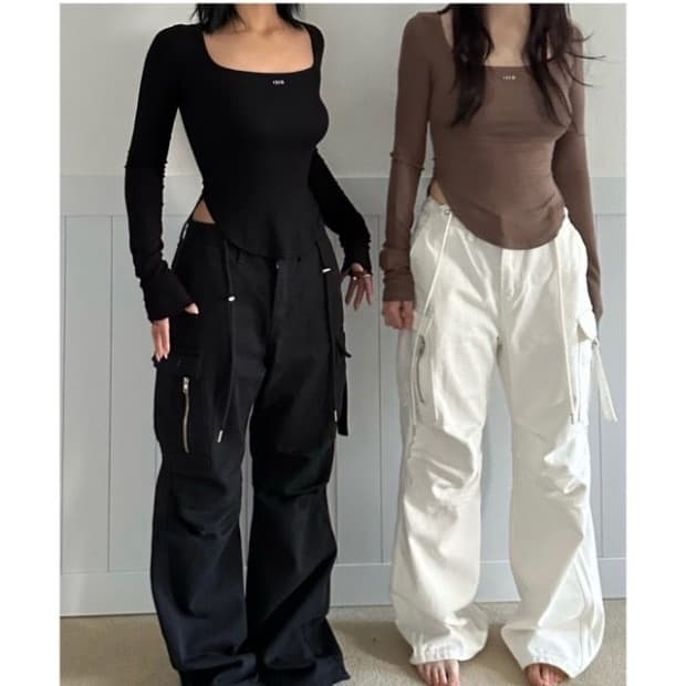 오도어 스퀘어넥탑 블랙