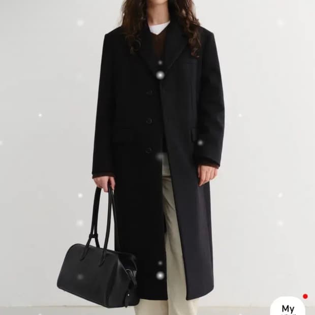 던스트 - 싱글 캐시미어 코트 (블랙 S사이즈)