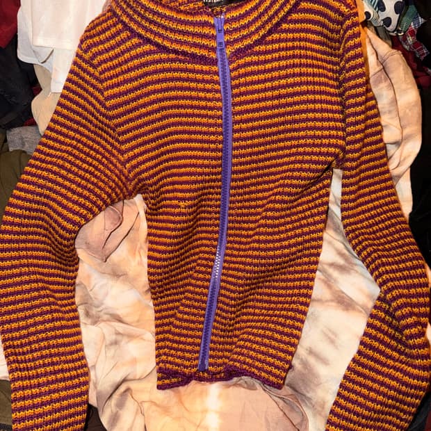 히스테릭글래머 줄무늬니트집업