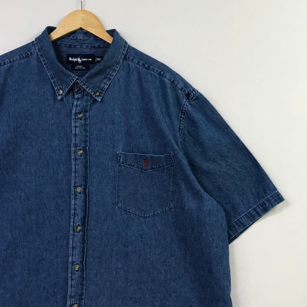 Xxl 폴로 데님 빅셔츠