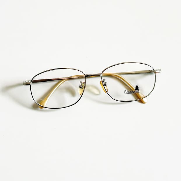 90s BLUESAIN 실버 메탈 슬림 스퀘어 빈티지 안경