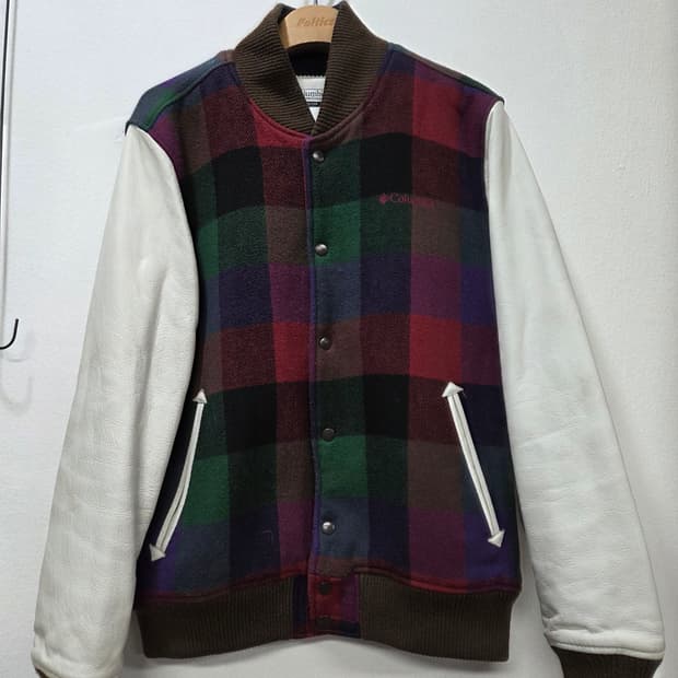 컬럼비아 울 레더 바시티 자켓 봄버점퍼 블루종