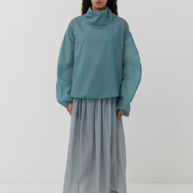 아모멘토 쉬어 스트링 아노락 스카이블루 m