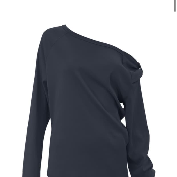 체메씨 보우 원숄더 롱슬리브 네이비 판매합니다