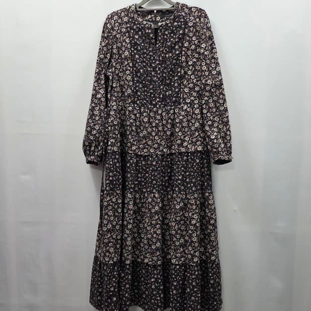 1324[Thursday Island]플라워 패턴 롱원피스 M / 하객룩