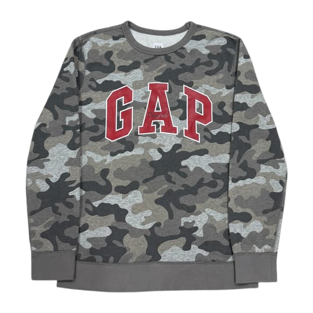 GAP 빈티지 스펠로고 밀리터리 카모 스웻셔츠 기모 맨투맨