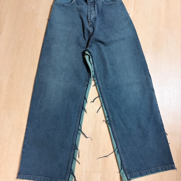 발렌시아가 하이브리드 배기 데님팬츠 (xs)