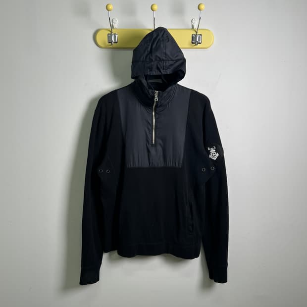 폴로 랄프로렌 블랙 나일론 니트 후드 아노락 S