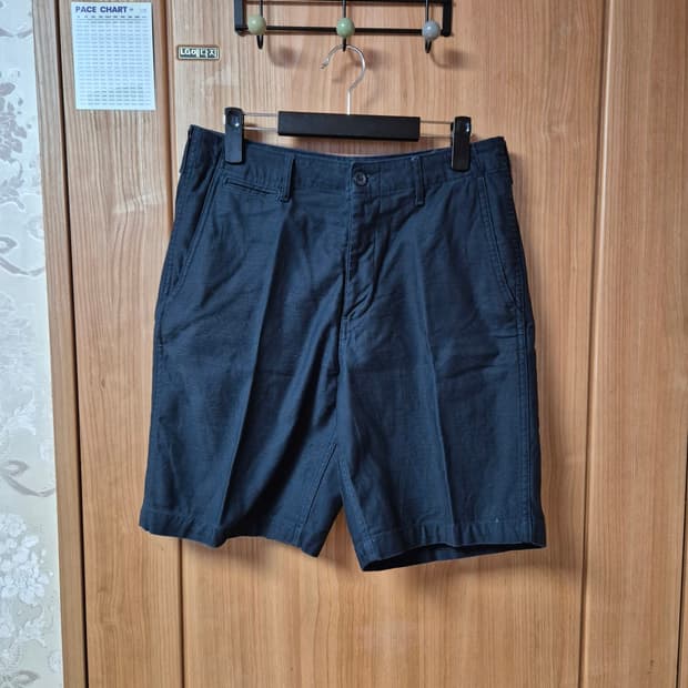 무탠다드 백사틴 오피서 쇼츠 30 네이비