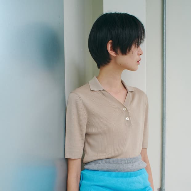 르캐시미어 25 리브드 칼라 니트