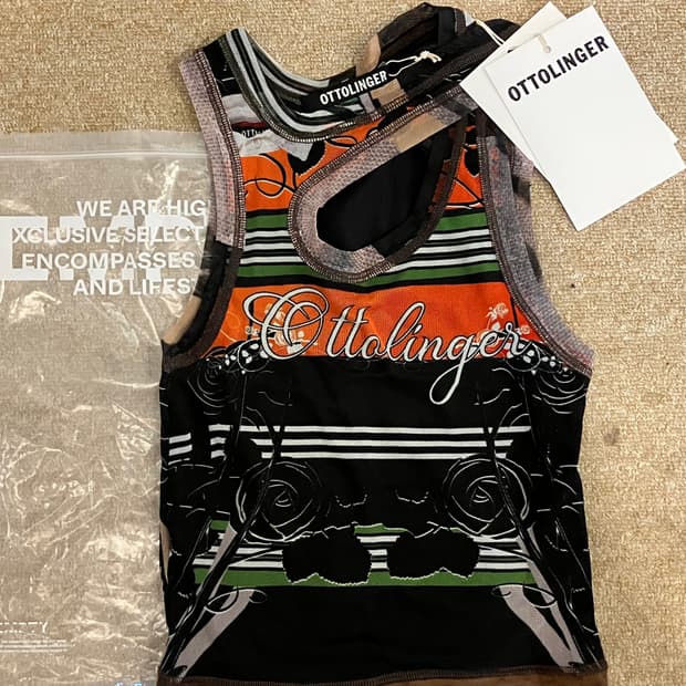 오토링거 매쉬 탱크탑 폴로 프린트 xs