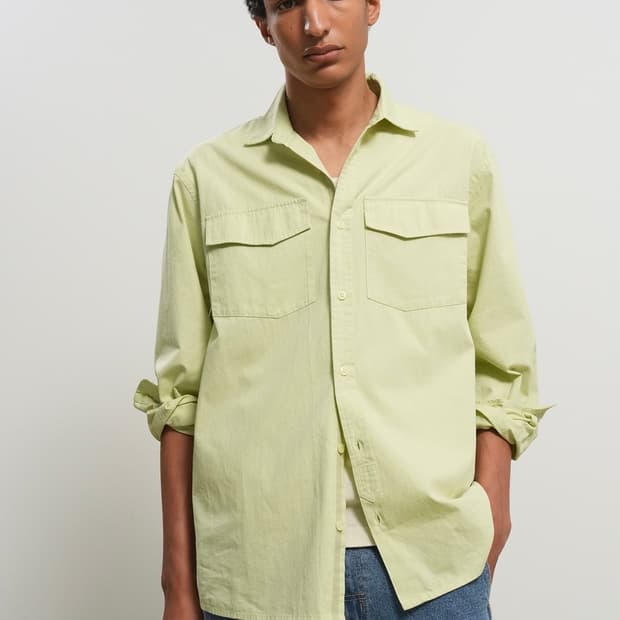 제너럴 아이디어 워시드 더블 포켓 셔츠