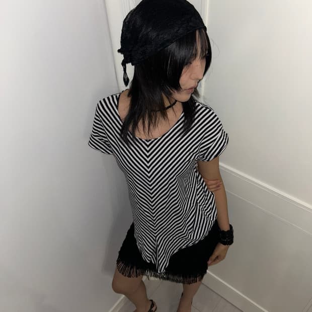 Nolley’s Asymmetric Stripe Tee / 빈티지 티셔츠