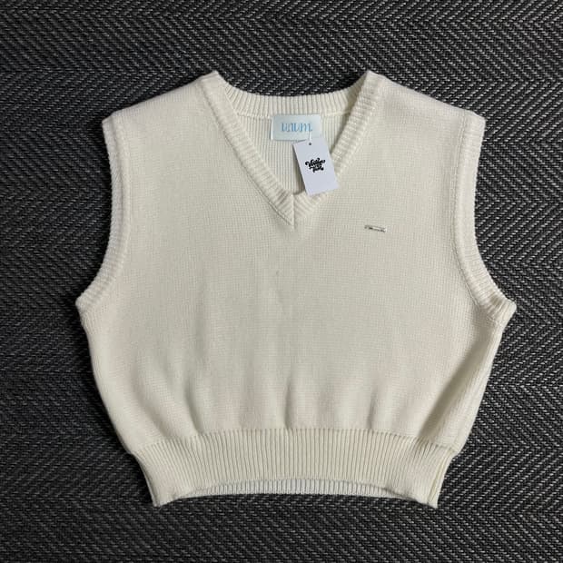 빈티지 우먼스 와플 크롭 니트 베스트o 3326