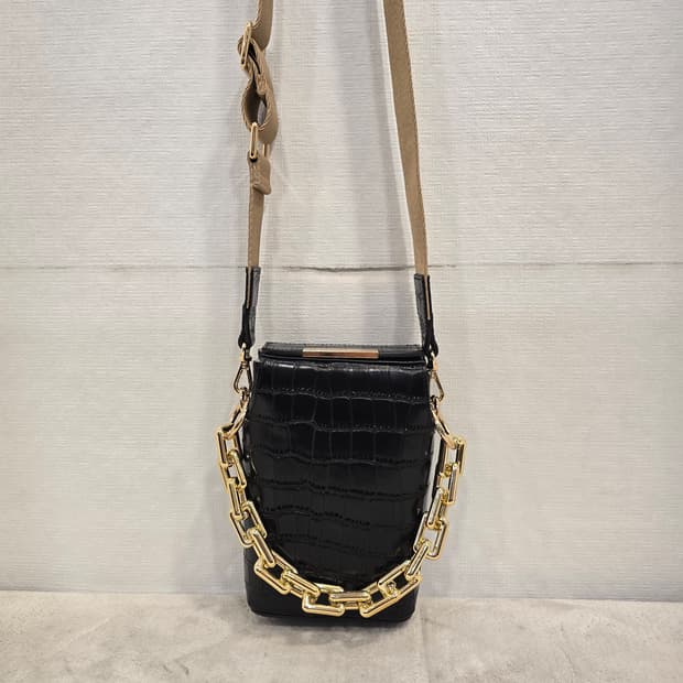 거의새거) 핀에스커 블랙 악어 패턴 미니 크로스백 토트백  폰백