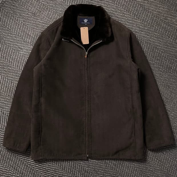 HANDOCK 빈티지 아카이브 헤링본 퍼 트리밍 자켓 브라운o 5049