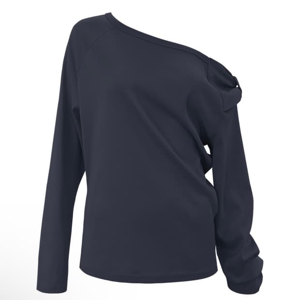 체메씨 원숄더 롱슬리브 네이비