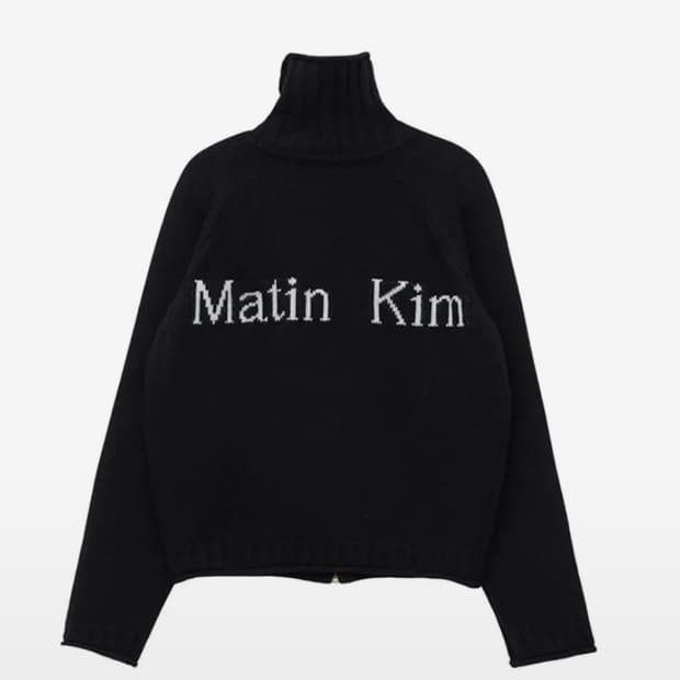 마뗑킴 로고 니트 가디건 집업