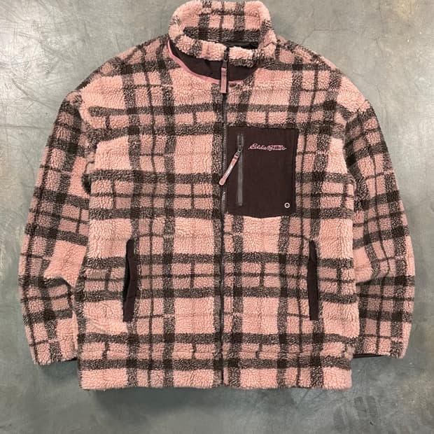 에디바우어 체크 플리스 자켓