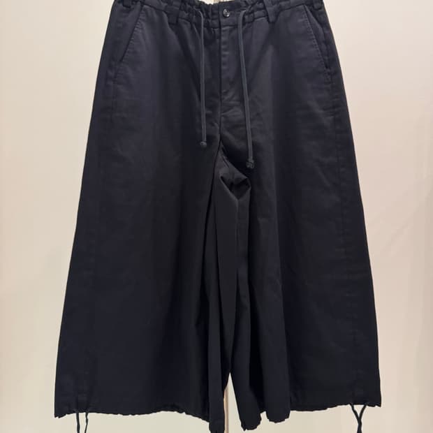 요지야마모토 19ss 와이드 개버딘 하카마 팬츠